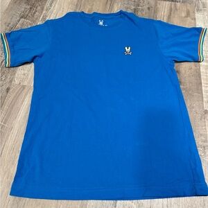 Psycho Bunny T Shirt with piped sleeves and round neck .